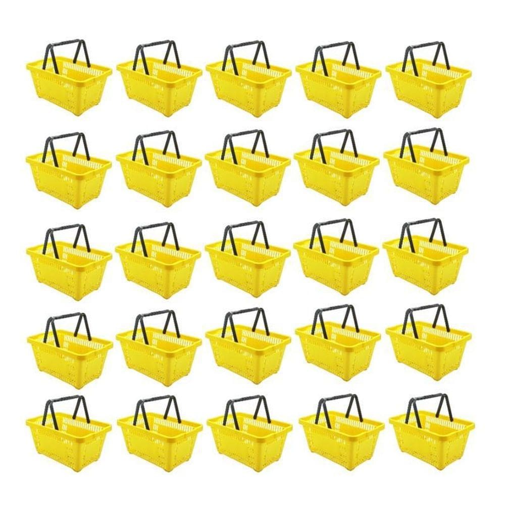 Cesto De Compras D100 Dellaplast 16L 45X29X19 Amarelo Kit 25