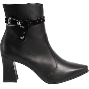 Bota Feminina Casual Dia a Dia Passeio Trabalho Cano Baixo Bico Fino Salto Médio Conforto Mississipi Me561