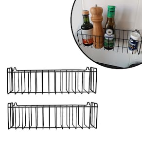Kit 2 Cesto Fruteira de Parede 30x9cm Aramado para Cozinha Banheiro Lavanderia Organização Multiuso N1