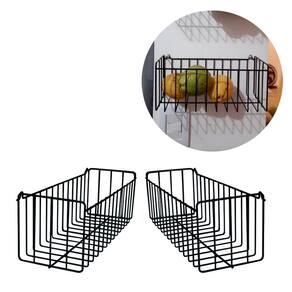Kit 2 Cesto Fruteira de Parede 25x11cm Aramado para Cozinha Banheiro Lavanderia Organização Multiuso N2