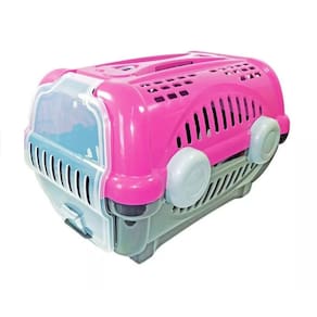 Caixa de Transporte Para Cães e Gatos numero 1 Luxo Cor Rosa