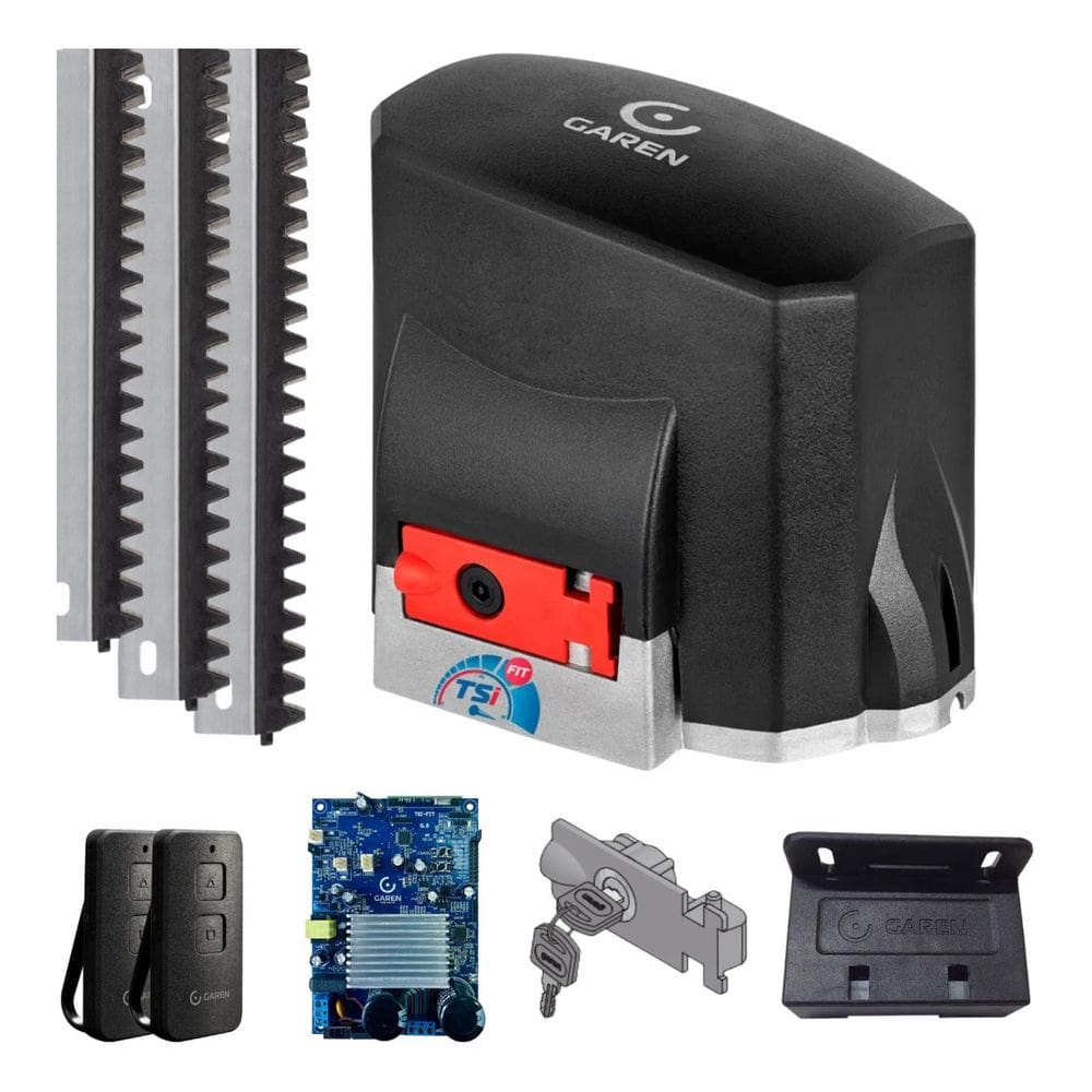 Kit Motor Portão Rapido 4s 500kg Kdz Tsi Fit 3,5m Cremalheira Residencial