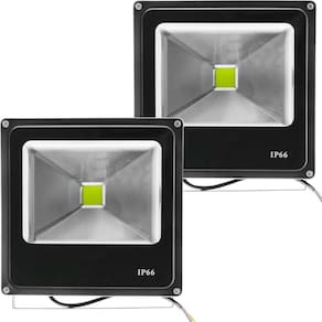 Kit 4 Refletores Led Verde Holofote Externo Jardim Muro 20w