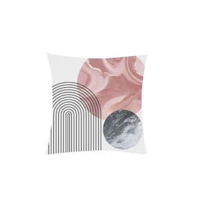 Capa Almofada Rose Geometrico Circulos 43cm SEM Enchimento