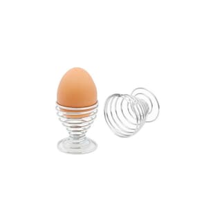 Porta Ovo Suporte Aramado Espiral Buffet Canape Aperitivo Aço Inox 2un