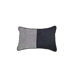 Almofada Baguete Rineira Preta Cinza Decorativa 50x30cm