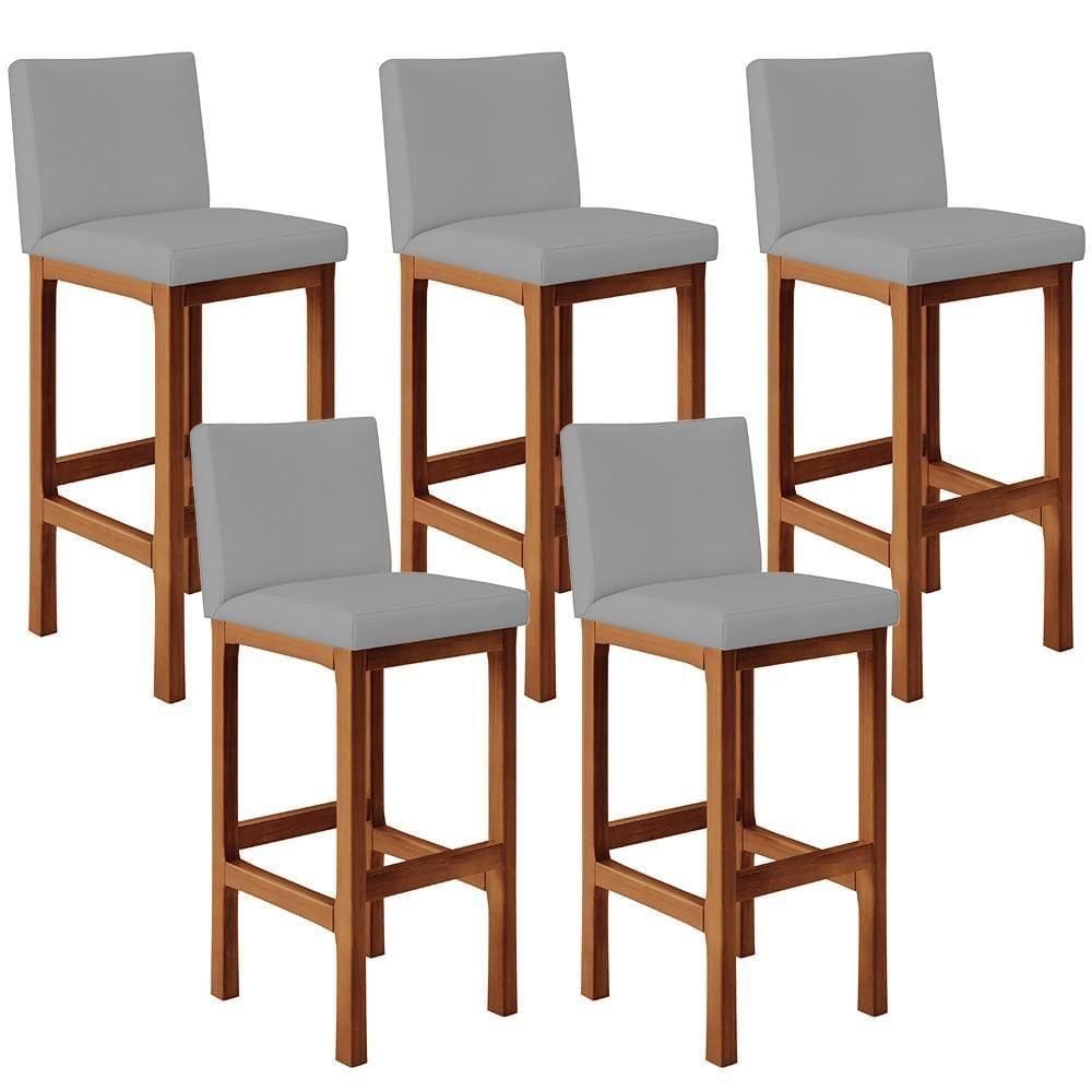 Kit 05 Banquetas Altas Alya Facto Cinza