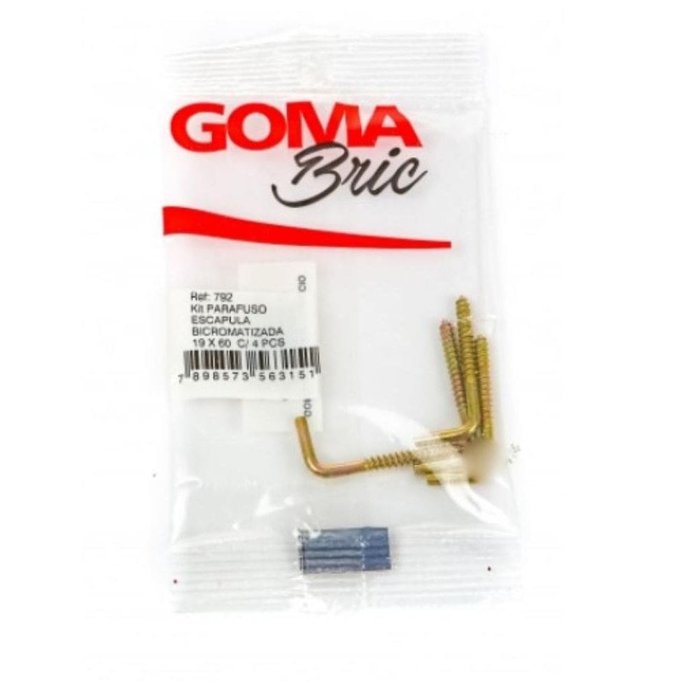 Kit Parafuso Escapula Bicromatizada Goma 19x60 com 4 Peças