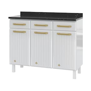 Balcão De Cozinha De Aço Com Tampo Multimóveis Cr20360