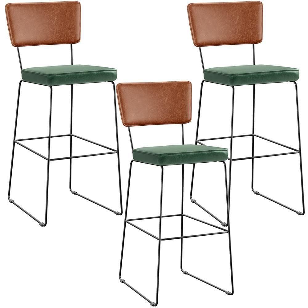 Kit 03 Banquetas Altas Camel Facto Verde Musgo