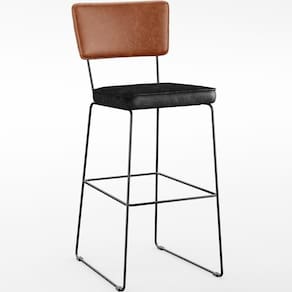 Banqueta Alta Cozinha Allana L02 Camel Preto