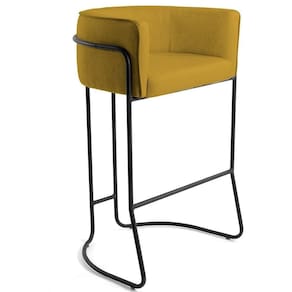 Banqueta Decorativa Betina D02 Veludo Mostarda C-279