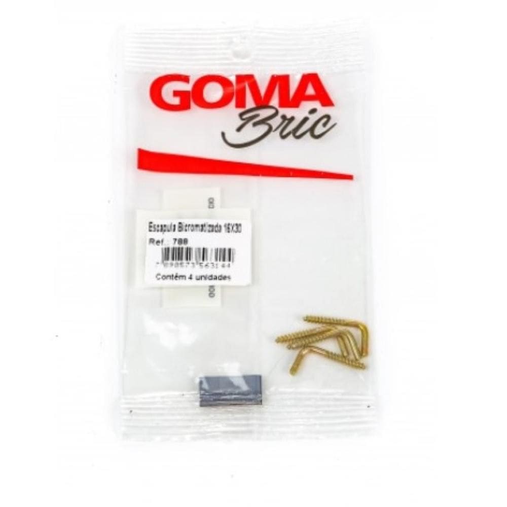 Kit Parafuso Escapula Bicromatizada Goma 16x30 com 4 Peças