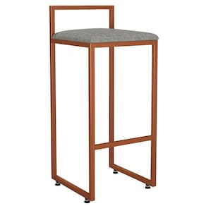 Banqueta Alta Cozinha Hanna L02 Bronze Cinza Escuro
