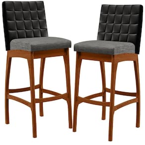 Kit 02 Banquetas Altas B04 Preto Cinza Escuro