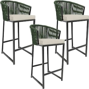 Kit 03 Banqueta Para Área Gourmet Cozinha Varanda D04 Verde