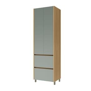 Paneleiro 2 Portas 2 Gavetas 70cm 100% Mdf Rainha Nature-verde