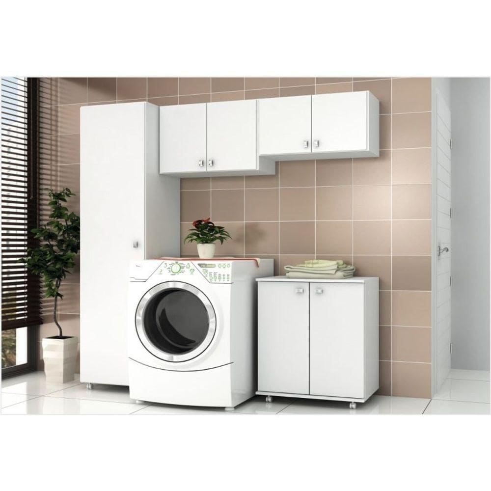 Ambiente para Lavanderia 4 Peças Branco Tecno Mobili