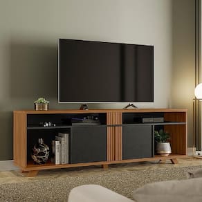 Rack Bancada para até 70 Polegadas 1,80m NT 1290 Preto / Freijó fre pre