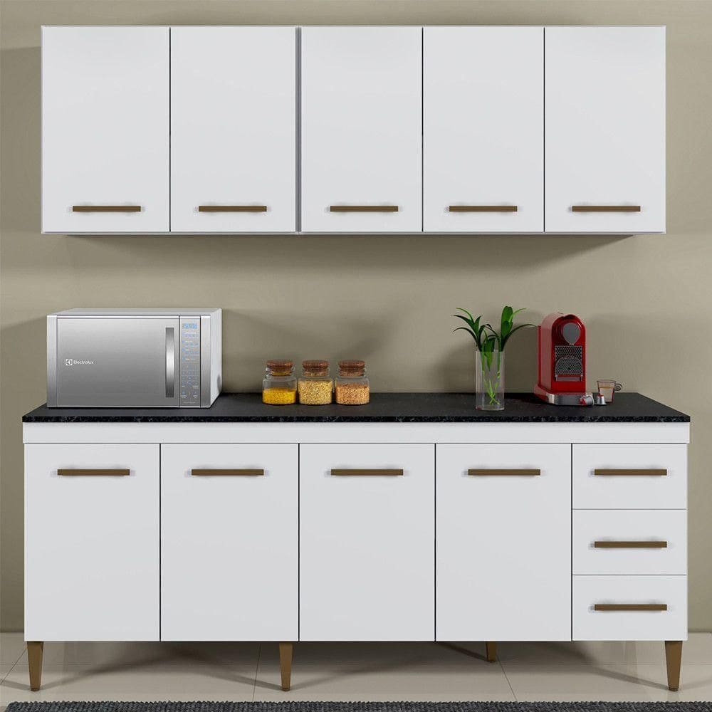 Cozinha Completa 9 Portas E 3 Gavetas Atenas Branco