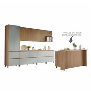 Cozinha 10 Peças 100% Mdf Rainha Gourmet Nature-verde