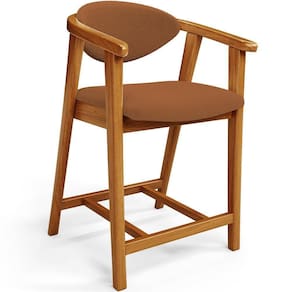 Banqueta Baixa Para Cozinha Sala De Jantar Bancada Cecília L02 Bouclê Terracota - Lyam Decor
