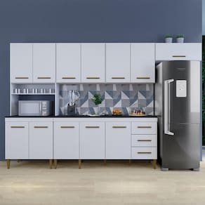 Cozinha Completa 12 Portas 3 Gavetas Atenas Branco