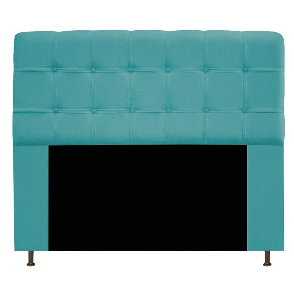 Cabeceira Mel 195Cm King Size Com Botonê Suede Azul Turquesa