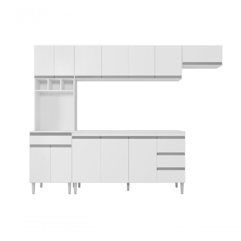 Cozinha Completa Modulada Andreia 5 Peças 280cm Branco