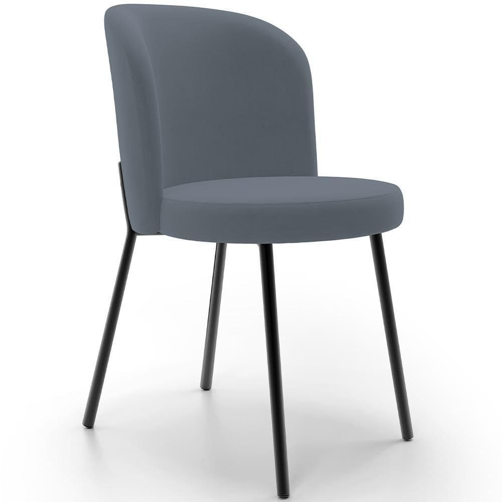 Cadeira Para Sala De Jantar Cozinha Estofada Gavi L02 Suede Cinza - Lyam Decor