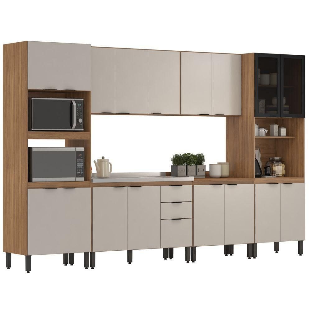 Cozinha Modular Com 6 Peças Sem Tampo Firenze Composição Fmt006 Amendola Touch/nude Tx - Demóbile