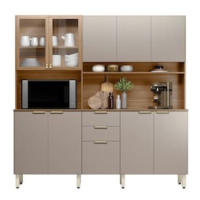 Kit De Cozinha Compacta 10 Portas 2 Gavetas Amora Amendola Touch/nude Tx - Demóbile