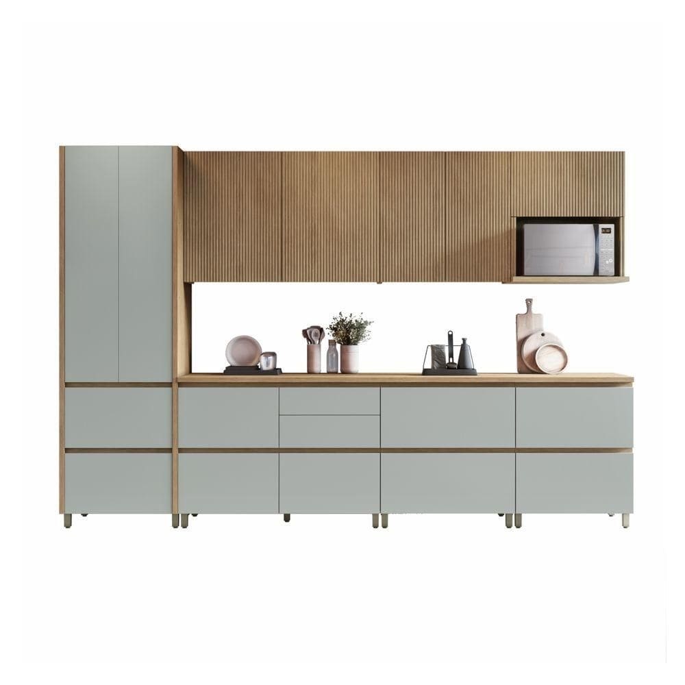 Cozinha 7 Peças 100% Mdf Rainha Nature-verde