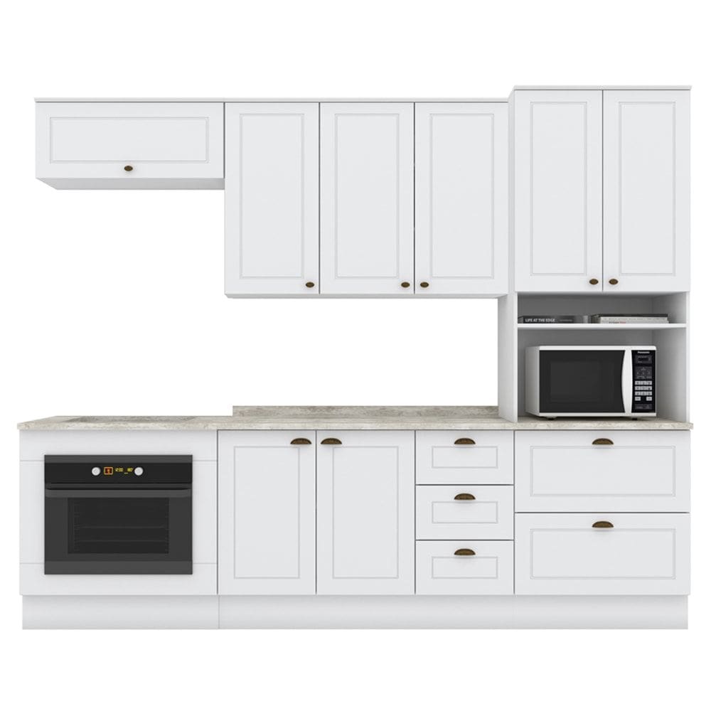 Cozinha Modulada 7 Pecas 272 cm CE790 Americana Branco Calcare Henn