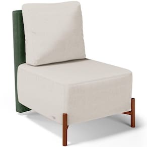 Poltrona Decorativa Living Pés Madeira Hungria L02 Couríssimo Verde Linho Cru - Lyam