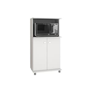 Balcão 2 Portas Com Espaço Para Microondas Bl3307 Branco - Tecno Mobili