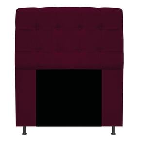 Cabeceira Mel 90 Cm Solteiro Com Botonê Suede Bordô