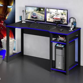 Mesa Computador Gamer Pretoe Azul