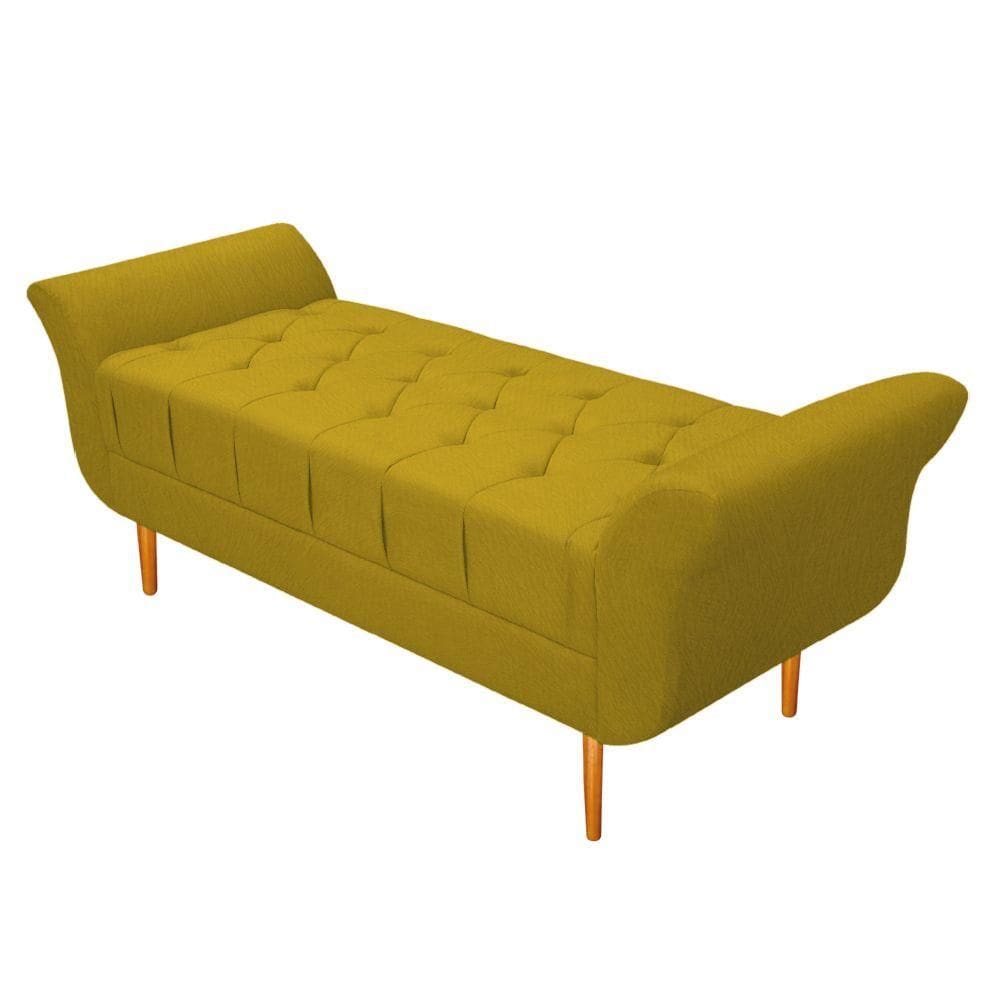 Recamier Ari 100 Cm Solteiro Suede Amarelo