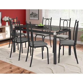 Conjunto De Mesa Bruna 4 Cadeiras Bp 91c Branco Liso Rattan
