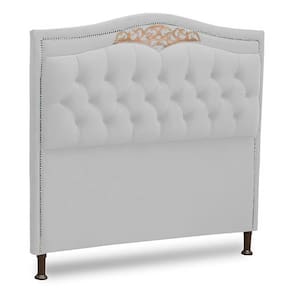 Cabeceira Estofada Box Casal Belize 140cm Corino Branco