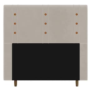 Cabeceira Cama Box Solteiro Roma 90cm Veludo Bege