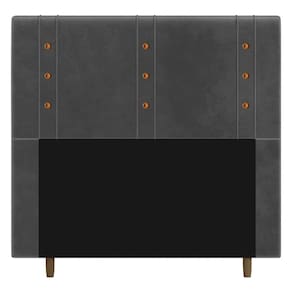 Cabeceira Cama Box Casal King Size Roma 195cm Veludo Cinza
