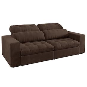 Sofá Retrátil E Reclinável 3 Lugares 200cm Suede Marrom