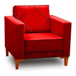 Poltrona Decorativa Sarah Veludo Soft Skin Speciale Home Vermelho