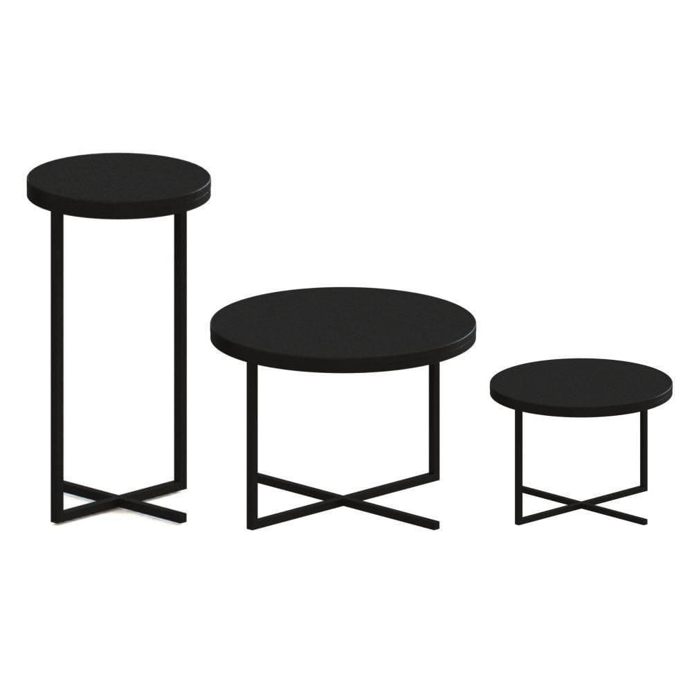 Conjunto Mesas De Centro Volpi Preto - Artesano