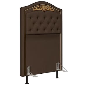 Cabeceira Cama Box Solteiro 90Cm Suede Chocolate