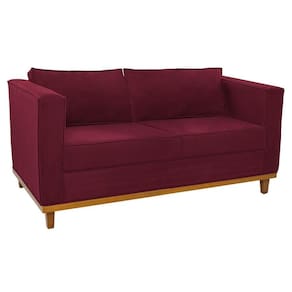 Sofá 2 Lugares Europa Suede Bordô