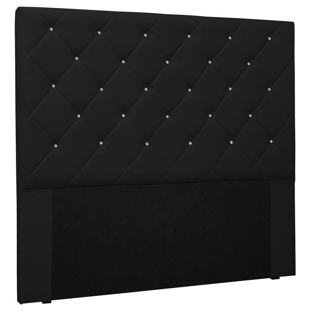 Cabeceira Estofada Cama Box Casal Tânia 140cm Corano Preto