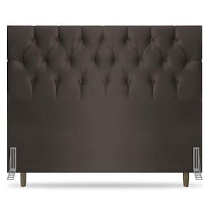 Cabeceira Box Casal King Size Madrid 195cm Suede Marrom